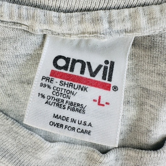 Vintage Oregonian Shirt Mens Large Gray Single Stitch Graphic Anvil USA 90s Tee - Picture 7 of 12